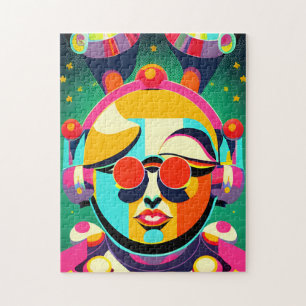 Kleurrijke Space Person Pop Art Legpuzzel