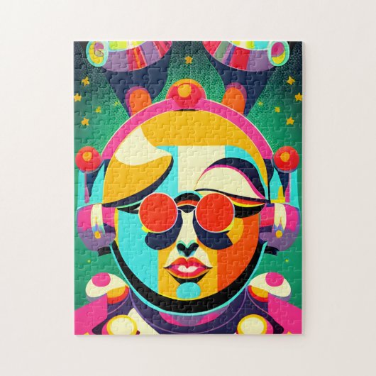 Kleurrijke Space Person Pop Art Legpuzzel (Verticaal)