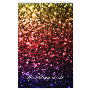 Kleurrijke Sparkles op Maat Gedrukt Kalender