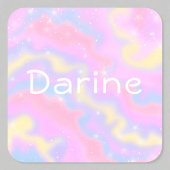 Kleurrijke Sparkles Rainbow Girly Vierkante Sticker
