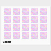 Kleurrijke Sparkles Rainbow Girly Vierkante Sticker (Vel)