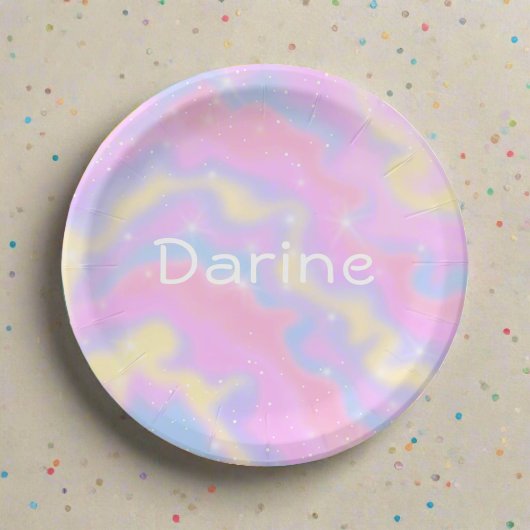 Kleurrijke Sparkles Rainbow Papieren Bordje