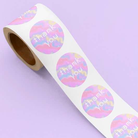 Kleurrijke Sparkles Regenboog Dank u Ronde Sticker