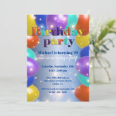 Kleurrijke Sparkly Glossy Ballons Verjaardagsfeest Kaart (Staand voorkant)