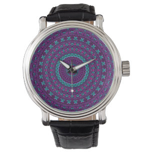 Kleurrijke Sparkly Jewel Tone Mandala digitale kun Horloge