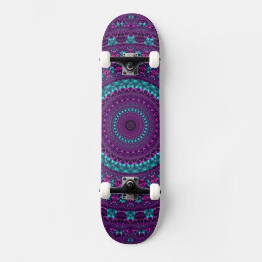 Kleurrijke Sparkly Jewel Tone Mandala digitale kun Persoonlijk Skateboard (Voorkant)