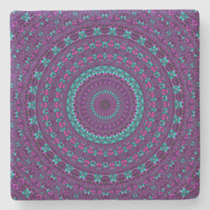 Kleurrijke Sparkly Jewel Tone Mandala digitale kun Stenen Onderzetter