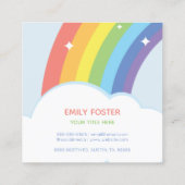 Kleurrijke Sparkly Rainbow Clouds Custom Vierkante Visitekaartje (Achterkant)