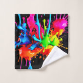 Kleurrijke Spat Abstract Bad Handdoek (Wasdoekje)