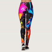 Kleurrijke Spat Abstract Leggings (Achterkant)