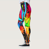 Kleurrijke Spat Abstract Leggings (Links)