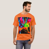 Kleurrijke Spat Abstract T-shirt (Voorkant volledig)