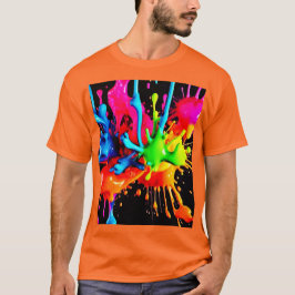 Kleurrijke Spat Abstract T-shirt
