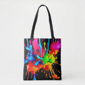 Kleurrijke Spat Abstract Tote Bag (Voorkant)