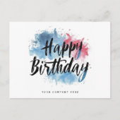 Kleurrijke Spat Happy Verjaardag Zakelijk Briefkaart (Voorkant)