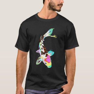 Kleurrijke Spat Japans Vis Koi Karper T-shirt