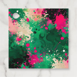 Kleurrijke Spat Verf Kunst Cadeautags Bedankjes Labels