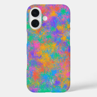 Kleurrijke Spatart iPhone 16 Hoesje