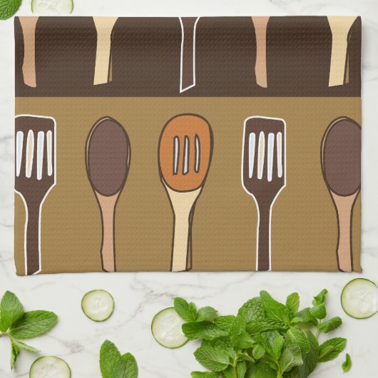 Kleurrijke spatel keuken kookgerei theedoek (Gevouwen)