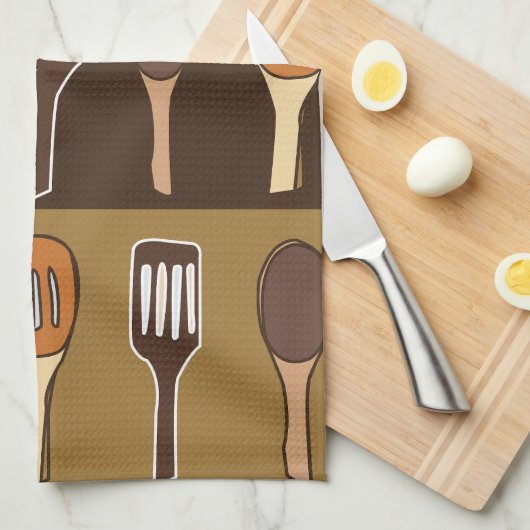 Kleurrijke spatel keuken kookgerei theedoek (Quarter Fold)