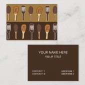 Kleurrijke Spatel Keuken Restaurant Catering Visitekaartje (Voorkant / Achterkant)