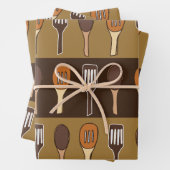 Kleurrijke Spatel Koken Keuken Eetkamer Inpakpapier Vel (In situ)