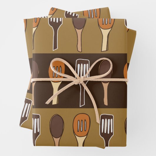 Kleurrijke Spatel Koken Keuken Eetkamer Inpakpapier Vel (In situ)