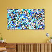 KLEURRIJKE SPATPLAAT XIII - Action painting - Canvas Afdruk (Insitu (Woonkamer))