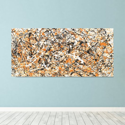 KLEURRIJKE SPATPLAAT XIV - Action painting -Abstra Canvas Afdruk (Insitu (Houten vloer))