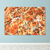 KLEURRIJKE SPATPLAAT XLVII - Action painting - Canvas Afdruk (Insitu (Houten vloer))