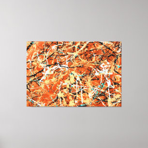 KLEURRIJKE SPATPLAAT XLVII - Action painting - Canvas Afdruk