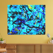 KLEURRIJKE SPATPLAAT XXIV - Action painting - Canvas Afdruk (Insitu (Woonkamer))