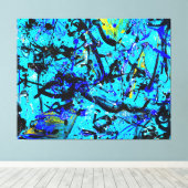KLEURRIJKE SPATPLAAT XXIV - Action painting - Canvas Afdruk (Insitu (Houten vloer))