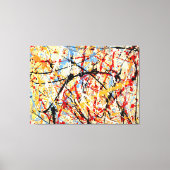 KLEURRIJKE SPATPLAATS XXVI - Action painting - Canvas Afdruk (Voorkant)
