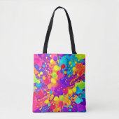 Kleurrijke Spattekleur Tote Bag (Voorkant)