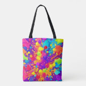 Kleurrijke Spattekleur Tote Bag (Achterkant)