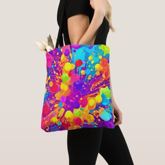 Kleurrijke Spattekleur Tote Bag (Dichtbij)
