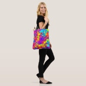 Kleurrijke Spattekleur Tote Bag (Op model)