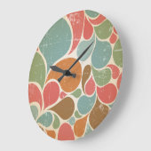 Kleurrijke spatten: Abstract retro patroon. Grote Klok (Hoek)