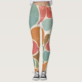 Kleurrijke spatten: Abstract retro patroon. Leggings (Voorkant)