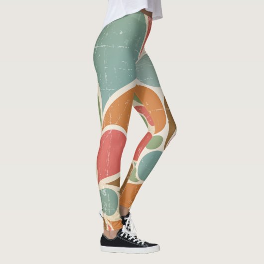 Kleurrijke spatten: Abstract retro patroon. Leggings (Rechts)