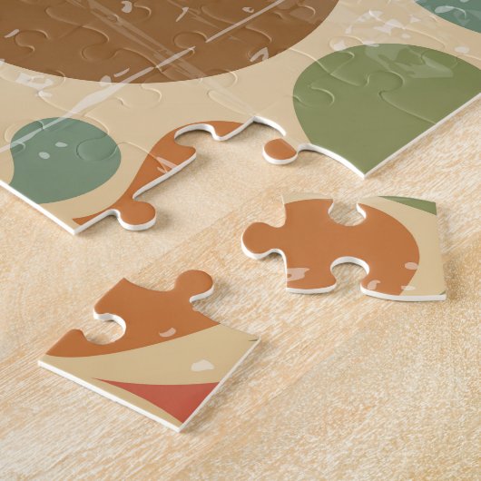 Kleurrijke spatten: Abstract retro patroon. Legpuzzel (Zijkant)