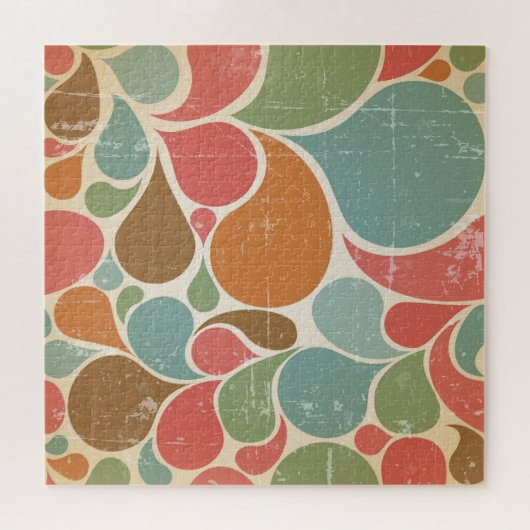 Kleurrijke spatten: Abstract retro patroon. Legpuzzel (Horizontaal)