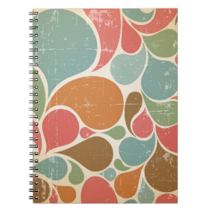Kleurrijke spatten: Abstract retro patroon. Notitieboek