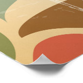 Kleurrijke spatten: Abstract retro patroon. Poster (Hoek)