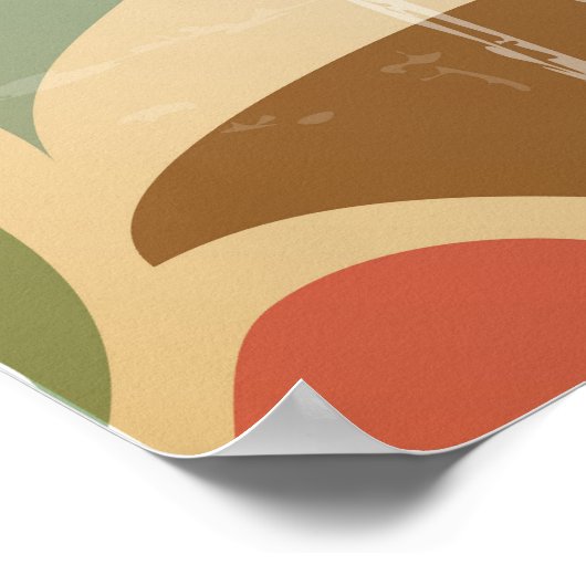 Kleurrijke spatten: Abstract retro patroon. Poster (Hoek)