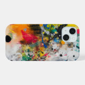 Kleurrijke spatten Abstracte kunst iPhone 15 Case (Achterkant horizontaal)