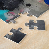 Kleurrijke spatten Abstracte kunst Legpuzzel (Zijkant)