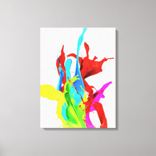 Kleurrijke spatten uitgerekt canvas Print