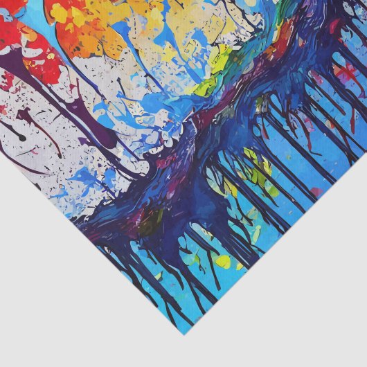 Kleurrijke spatten van olieverf tissuepapier (Detail)